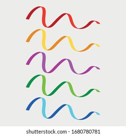 Vector illustration of free flowing ribbon, EPS10. 