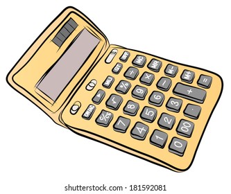 vector illustration of free hand sketch calculator