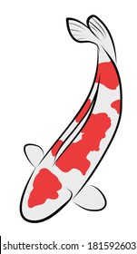 vector illustration of free hand sketch Koi Fish