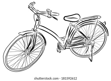 vector illustration of free hand sketch bicycle