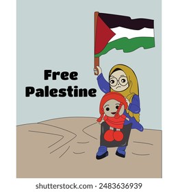 Vector Illustration of Free Palestine