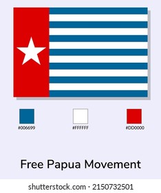 Vector Illustration of Free Papua Movement flag isolated on light blue background. As close as possible to the original. ready to use, easy to edit. 
