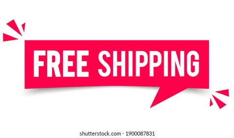 Vector Illustration Free Shipping Speech Bubble