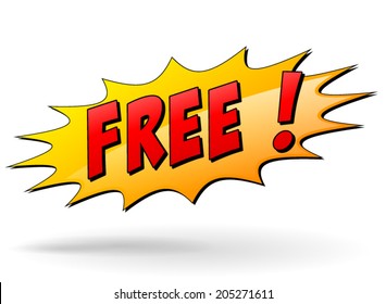 Vector illustration of free star icon on white background
