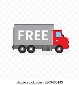 Vector Illustration Of Free Truck Delivery Icon Sign And Symbol. Colored Icons For Website Design .Simple Design On Transparent Background (PNG).