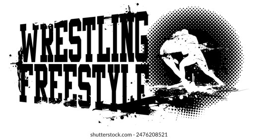 A vector illustration of Freestyle Wrestling Banner