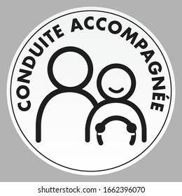 Vector illustration of the French accompanied driving sticker