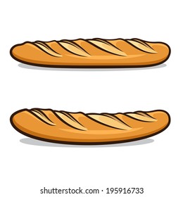 Vector illustration of French baguettes isolated on a white background