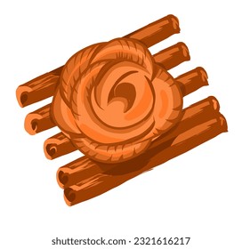 vector illustration French bun cinnamon