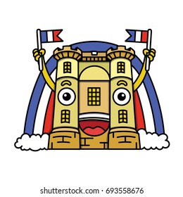 Vector illustration of French cartoon castle