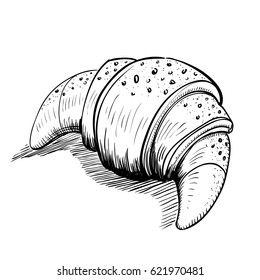 Vector illustration of french croissant.
