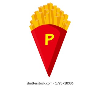 Vector illustration of french fries . 