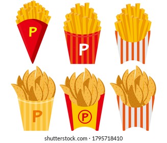 Vector illustration of french fries . 