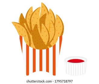 Vector illustration of french fries . 