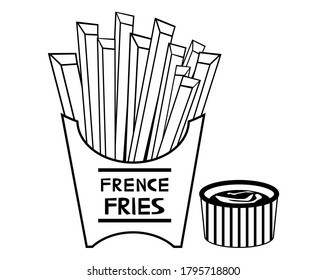 Vector illustration of french fries . 