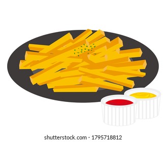 Vector illustration of french fries . 