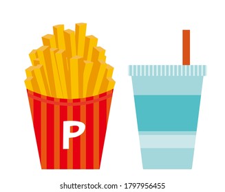 Vector illustration of french fries. French fries