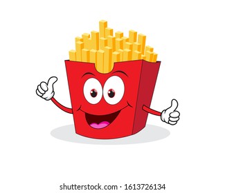 Vector illustration  of French fries character 