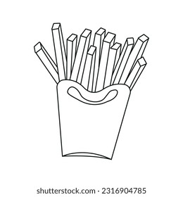 Vector illustration of french fries, in doodle style