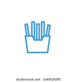 Vector illustration, french fries icon. Line design template