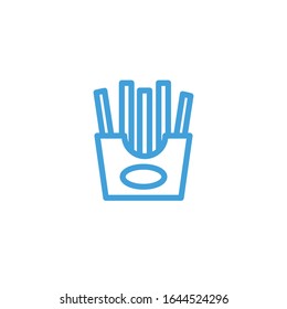 Vector illustration, french fries icon. Line design template