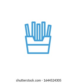 Vector illustration, french fries icon. Line design template