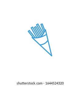 Vector illustration, french fries icon. Line design template