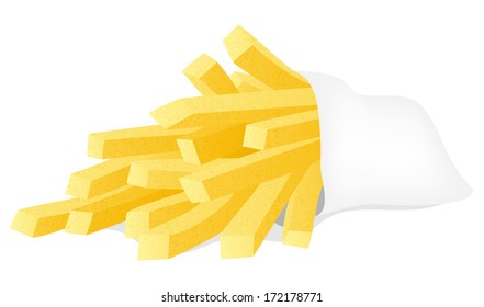 vector illustration of french fries isolated over white background