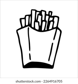 Vector illustration of French fries on a white