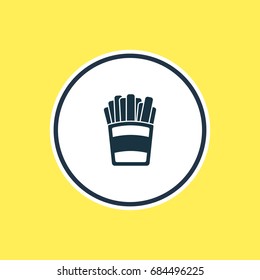 Vector Illustration Of French Fries Outline. Beautiful Eating Element Also Can Be Used As Potato  Element.