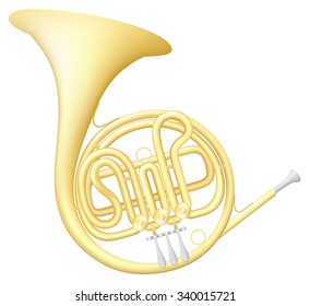 Vector Illustration Of A French Horn.