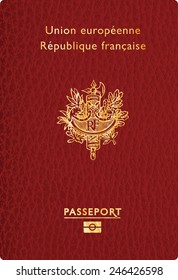 vector illustration of french leather passport