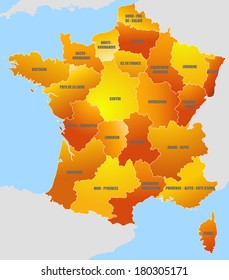Vector illustration of French map.