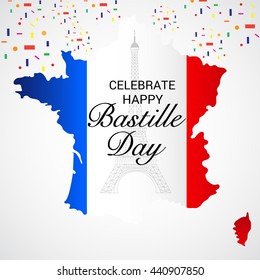 Vector illustration of French National Day, July 14, Bastille Day.