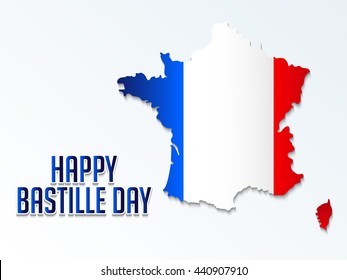 Vector illustration of French National Day, July 14, Bastille Day.