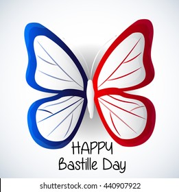 Vector illustration of French National Day, July 14, Bastille Day.