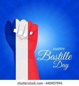Vector illustration of French National Day, July 14, Bastille Day.