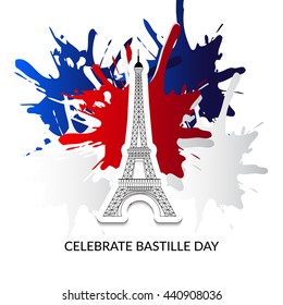 Vector illustration of French National Day, July 14, Bastille Day.