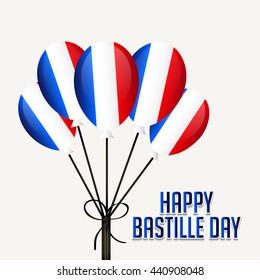 Vector illustration of French National Day, July 14, Bastille Day.