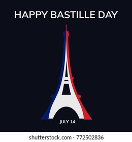 Vector illustration for the French National Day. Happy Bastille Day.