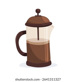 Vector illustration of French press coffee maker