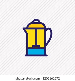 Vector illustration of french press icon colored line. Beautiful coffee element also can be used as teatime icon element.