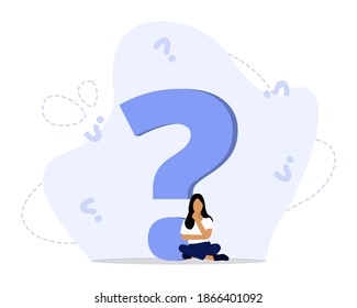 Vector Illustration, Frequently asked Questions Concept, Showing People Characters Standing near Exclamations and Question Marks, Suitable for landing page, ui, web, App intro card, editorial, flyer