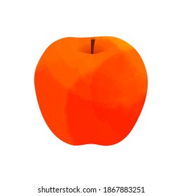 Vector illustration of a fresh apple on white background