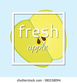 Vector illustration of "fresh apple". The pattern is suitable for registration of labels of products.