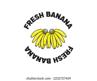 vector illustration of fresh banana fruit icon. Cartoon banana fruit