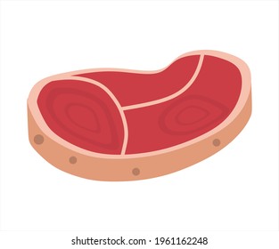 Vector illustration of fresh beef for roasting, steak and restaurant theme. Suitable for advertising food products