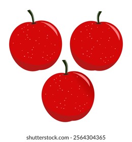 
Vector illustration of a fresh, bright and tempting red apple, ideal for food or health themed designs, flat design