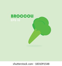 Vector illustration of fresh broccoli vegetables. broccoli icon with green leaves and stems, straight plucked from the garden.