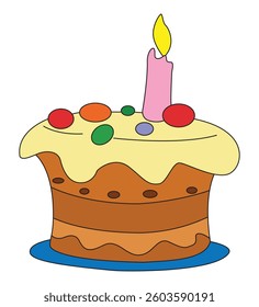 Vector illustration a fresh cake